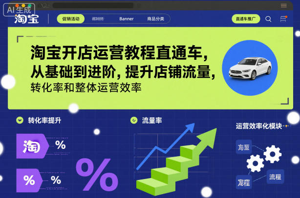 淘宝开店运营教程直通车，从基础到进阶，提升店铺流量，转化率和整体运营效率(更新26年4月20日)-克用笔记