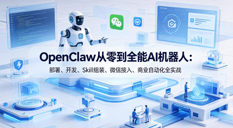 OpenClaw从零到全能AI机器人：部署、开发、Skill组装、微信接入、商业自动化全实战-克用笔记