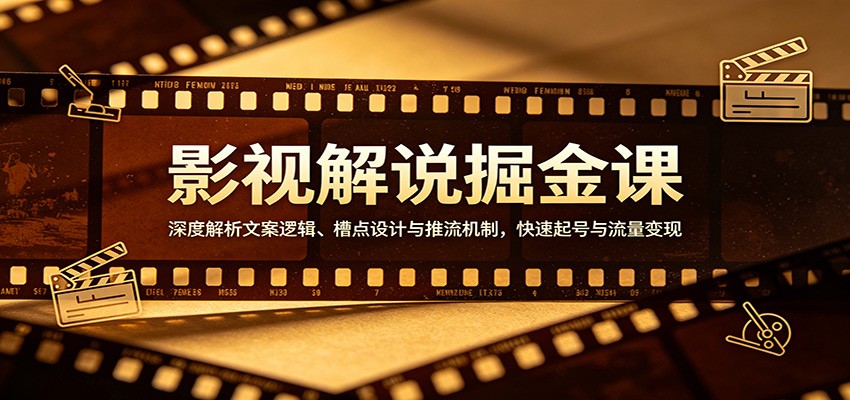 影视解说掘金课：深度解析文案逻辑、槽点设计与推流机制，快速起号与流量变现-克用笔记