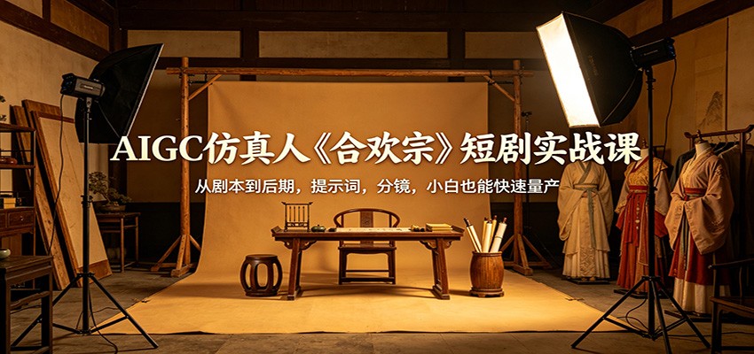 AIGC仿真人《合欢宗》短剧实战课：从剧本到后期，提示词，分镜，小白也能快速量产-克用笔记