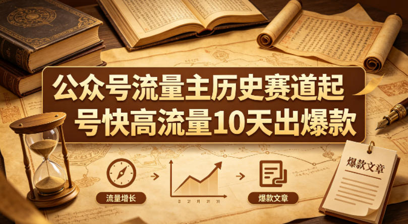 公众号流量主之历史赛道，起号快+高流量，10天就能出爆款！-克用笔记