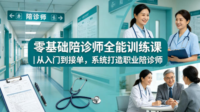 零基础陪诊师全能训练课｜从入门到接单，系统打造职业陪诊师-克用笔记
