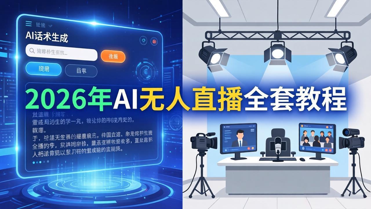 2026年AI无人直播全套教程：OBS安装+软件配置+直播间搭建+话术生成+一键开播实操-克用笔记