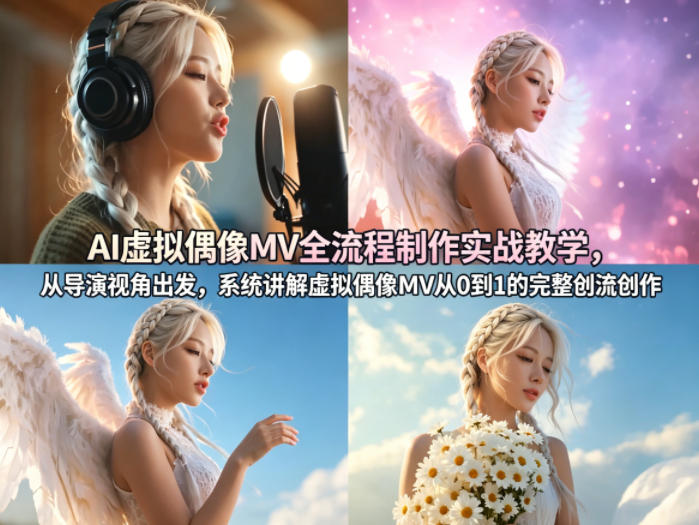 AI虚拟偶像MV全流程制作实战教学，从导演视角出发，系统讲解虚拟偶像MV从0到1的完整创作流程-克用笔记