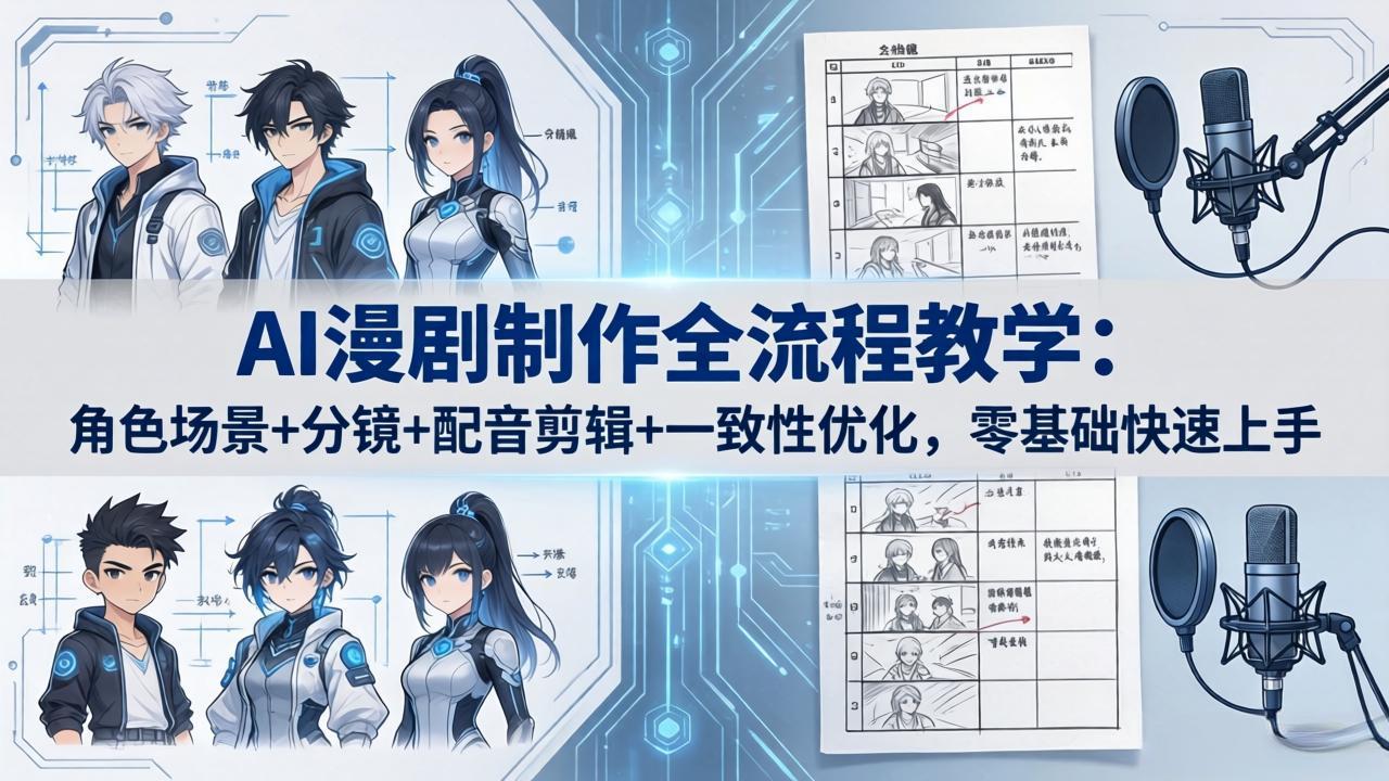 AI漫剧制作全流程教学：角色场景+分镜+配音剪辑+一致性优化，零基础快速上手-克用笔记