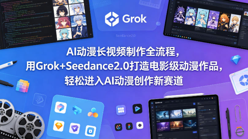 AI动漫长视频制作全流程，用Grok+Seedance2.0打造电影级动漫作品，轻松进入AI动漫创作新赛道-克用笔记
