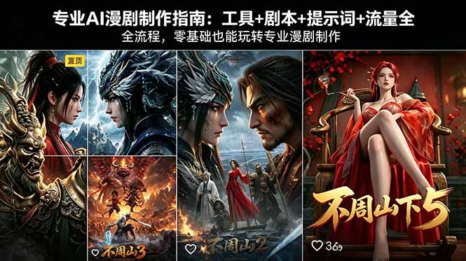 专业AI漫剧制作指南：工具+剧本+提示词+流量全流程，零基础也能玩转专业漫剧制作-克用笔记