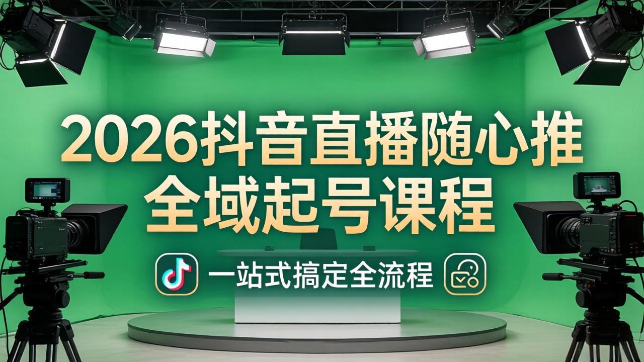 2026抖音直播随心推全域起号课程：一站式搞定直播起号、稳号、放量全流程(更新4月-克用笔记