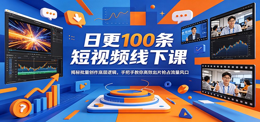 日更100条短视频线下课：揭秘批量创作底层逻辑，手把手教你高效出片抢占流量风口-克用笔记