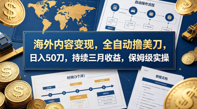 海外内容变现，全自动撸美刀，日入50刀，持续三月收益，保姆级实操【揭秘】-克用笔记