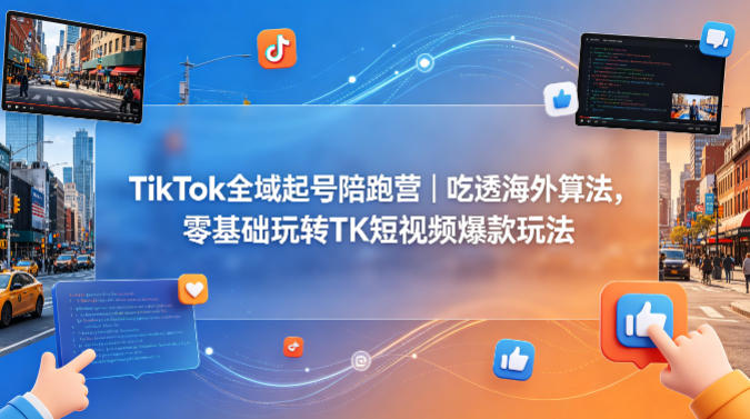 TikTok全域起号陪跑营｜吃透海外算法，零基础玩转TK短视频爆款玩法-克用笔记