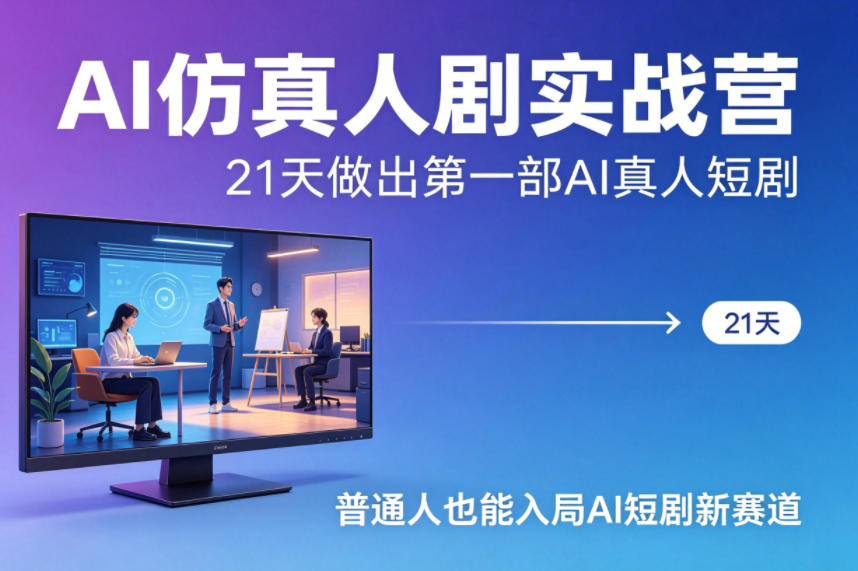 AI仿真人剧实战营，21天做出第一部AI真人短剧，普通人也能入局AI短剧新赛道-克用笔记