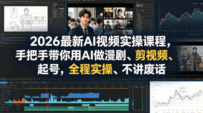 2026最新AI视频实操课程，手把手带你用AI做漫剧、剪视频、起号，全程实操、不讲废话-克用笔记