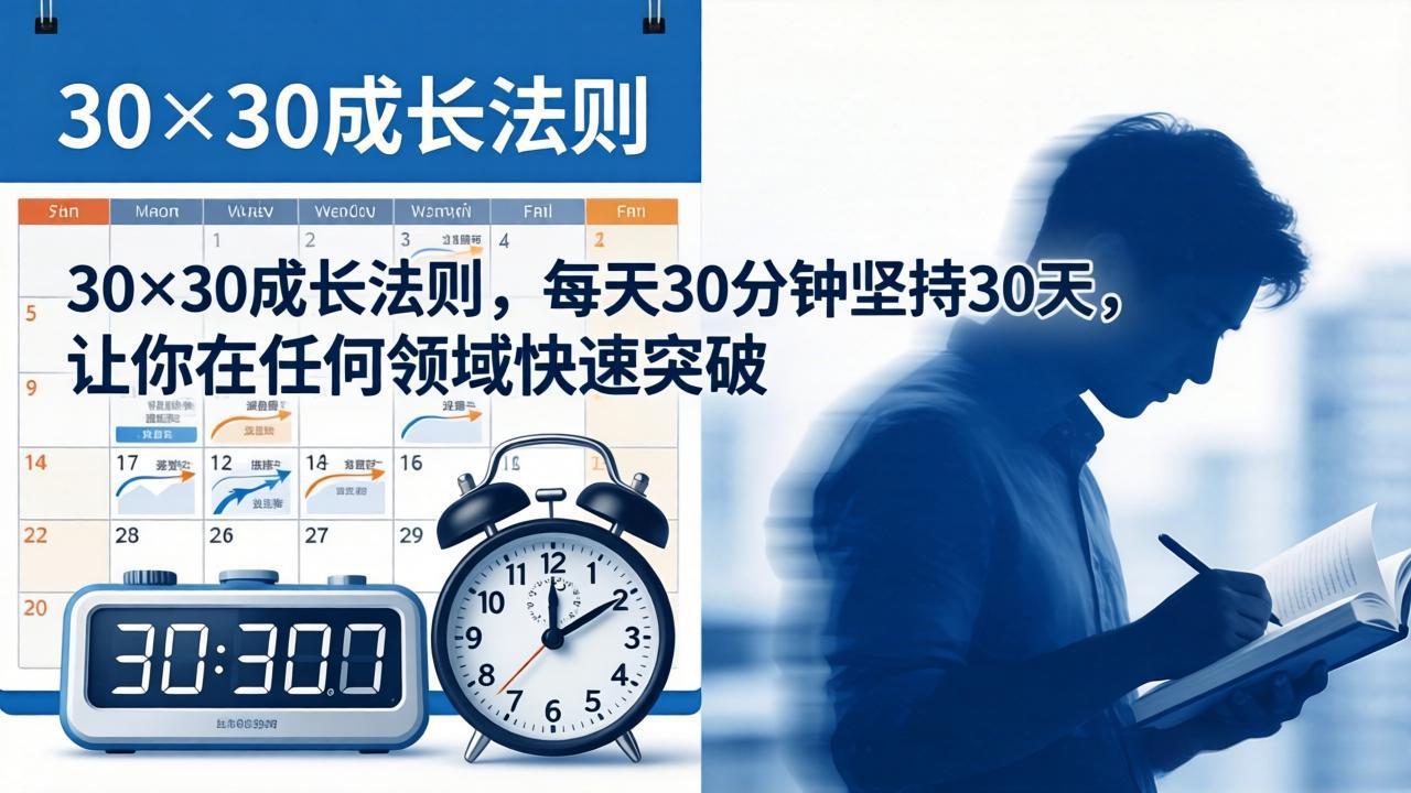 付费文章：30×30成长法则，每天30分钟坚持30天，让你在任何领域快速突破-克用笔记