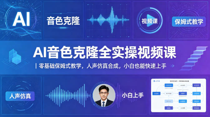 AI音色克隆全实操视频课｜零基础保姆式教学，人声仿真合成，小白也能快速上手-克用笔记