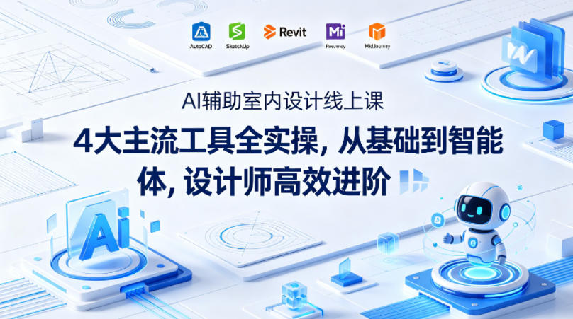 AI辅助室内设计线上课｜4大主流工具全实操，从基础到智能体，设计师高效进阶-克用笔记