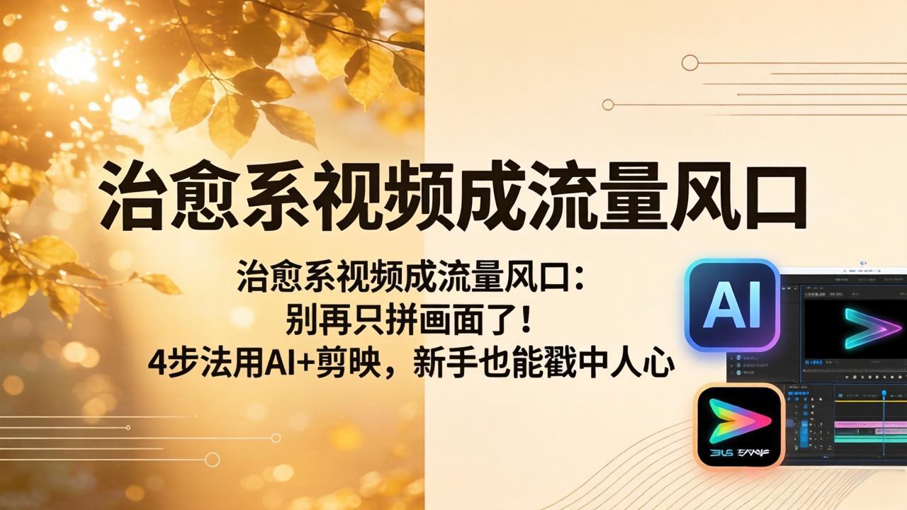 治愈系视频成流量风口：别再只拼画面了！4步法用AI+剪映，新手也能戳中人心-克用笔记