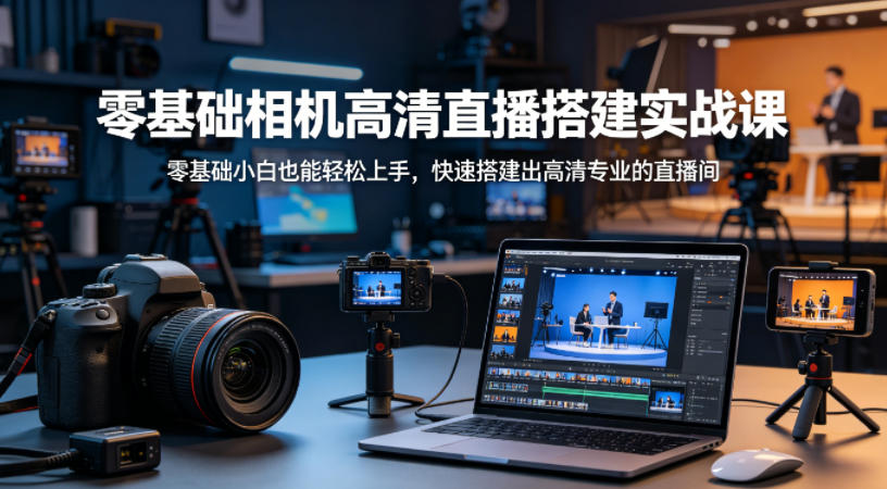 零基础相机高清直播间搭建实战课，小白也能轻松上手，快速搭建出高清专业的直播间-克用笔记