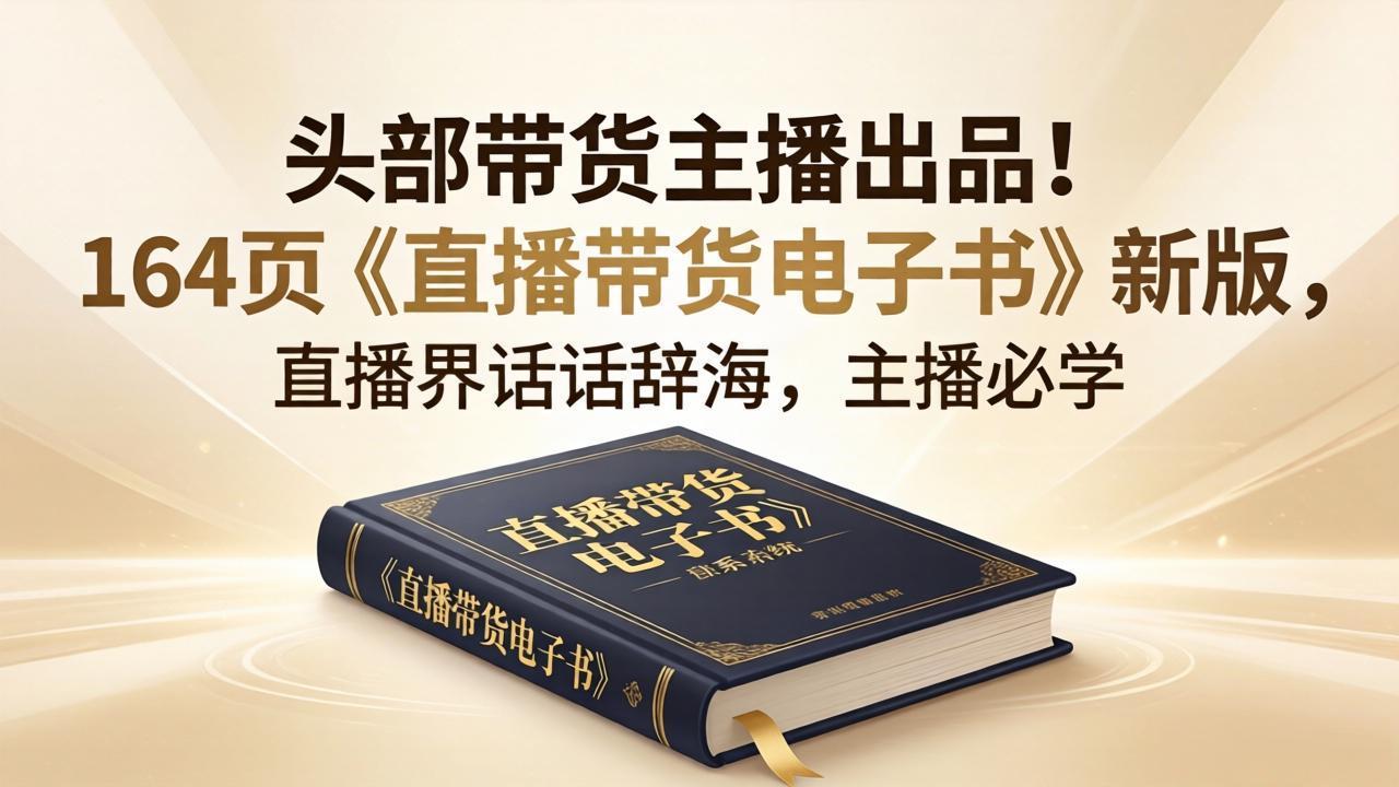 头部带货主播出品！164页《直播带货电子书》新版，直播界话术辞海，主播必学-克用笔记