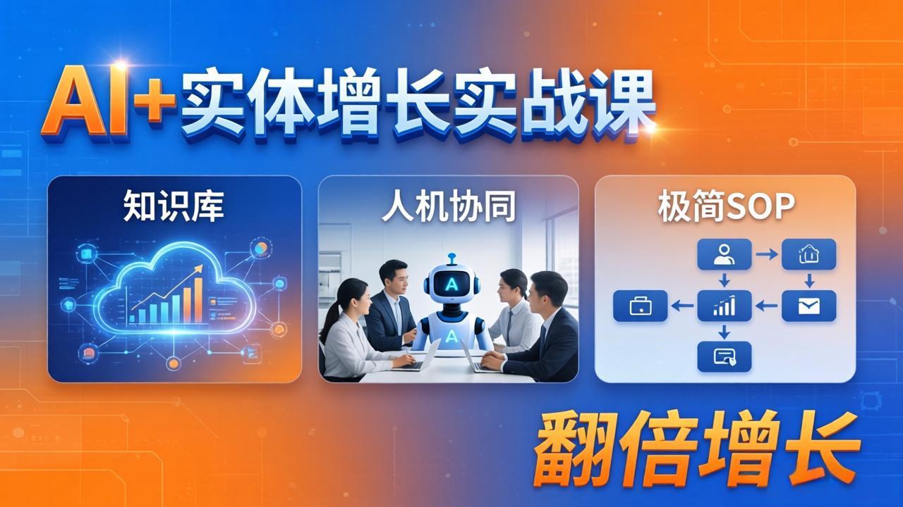 AI+实体增长实战课：知识库+人机协同+极简SOP，助力实体业务翻倍增长-克用笔记