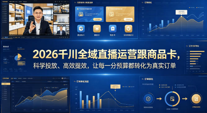 2026千川全域直播运营跟商品卡，科学投放、高效提效，让每一分预算都转化为真实订单-克用笔记