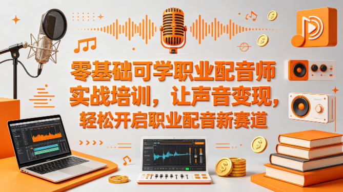 零基础可学职业配音师实战培训，让声音变现，轻松开启职业配音新赛道-克用笔记
