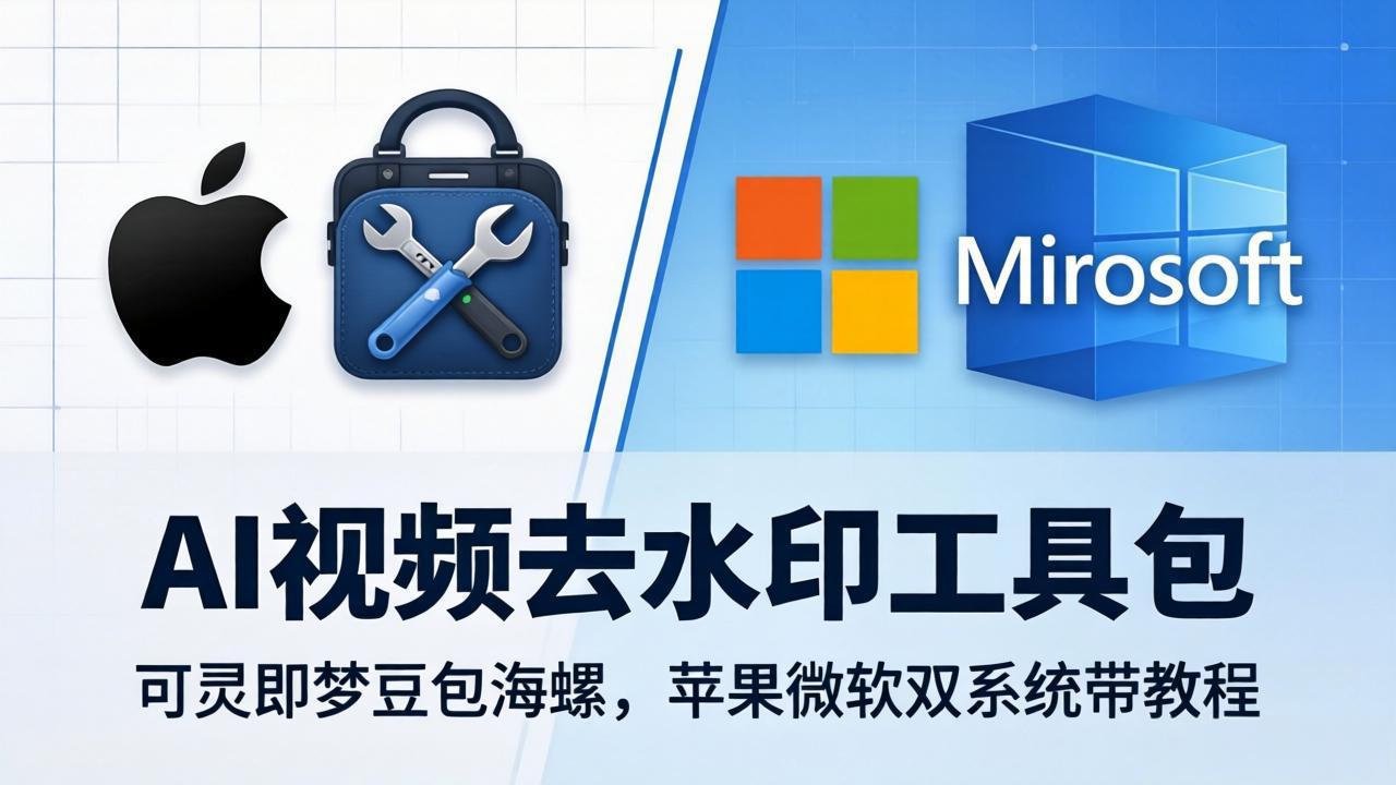 AI视频去水印工具包：可灵即梦豆包海螺，苹果微软双系统带教程-克用笔记