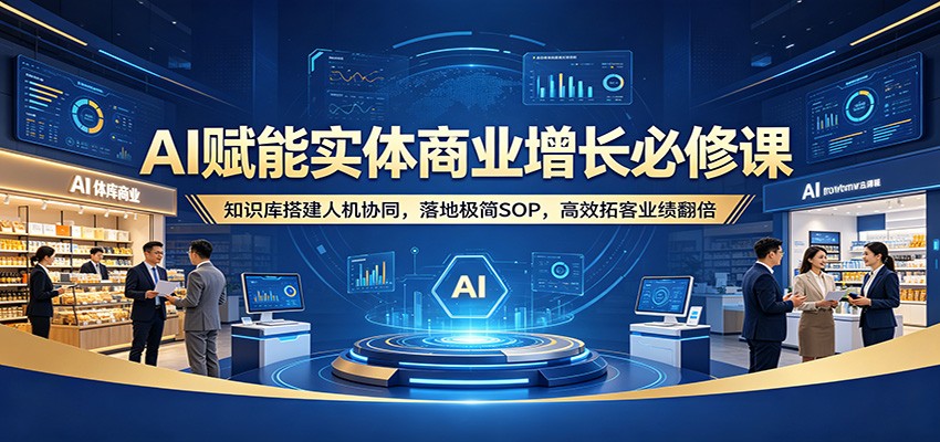 AI赋能实体商业增长必修课：知识库搭建人机协同，落地极简SOP，高效拓客业绩翻倍-克用笔记