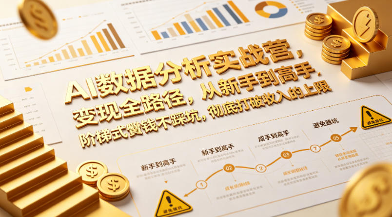 AI数据分析实战营，变现全路径，从新手到高手，阶梯式賺钱不踩坑，彻底打破收入的上限-克用笔记