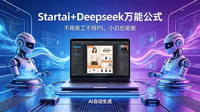 AI自动做电商详情页：Startai+Deepseek万能公式，不用美工不用PS，小白也能做-克用笔记