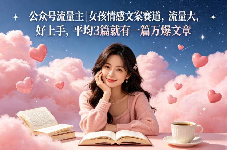 公众号流量主女孩情感文案赛道，流量大，好上手，平均3篇就有一篇万爆文章-克用笔记