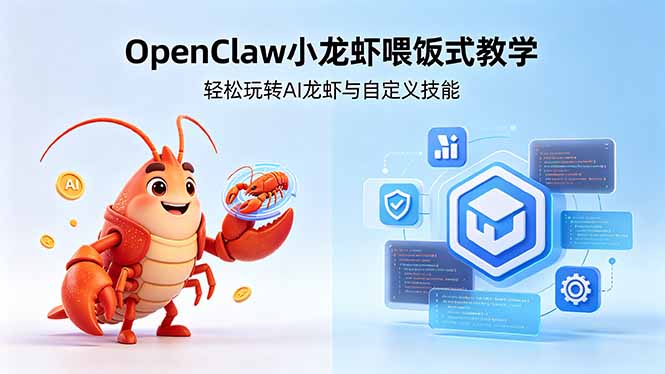 不用懂技术！OpenClaw小龙虾喂饭式教学，轻松玩转AI龙虾与自定义技能-克用笔记