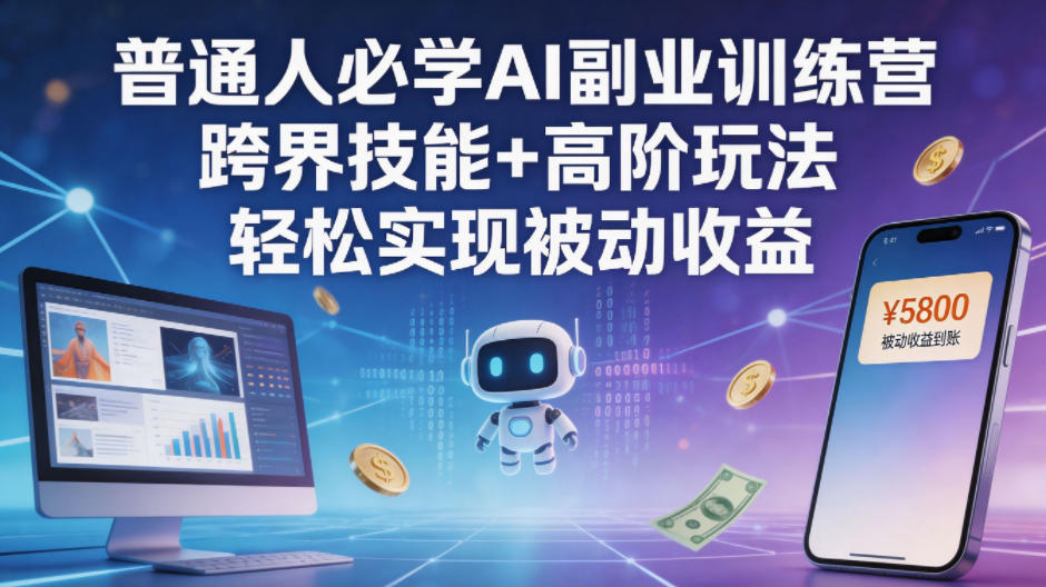 普通人必学AI副业训练营跨界技能+高阶玩法轻松实现被动收益-克用笔记