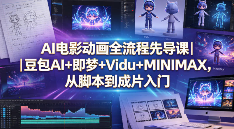 AI电影动画全流程先导课｜豆包AI+即梦+Vidu+MINIMAX，从脚本到成片入门-克用笔记
