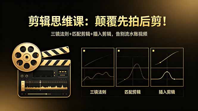 剪辑思维课：颠覆先拍后剪！三镜法则+匹配剪辑+插入剪辑，告别流水账视频-克用笔记
