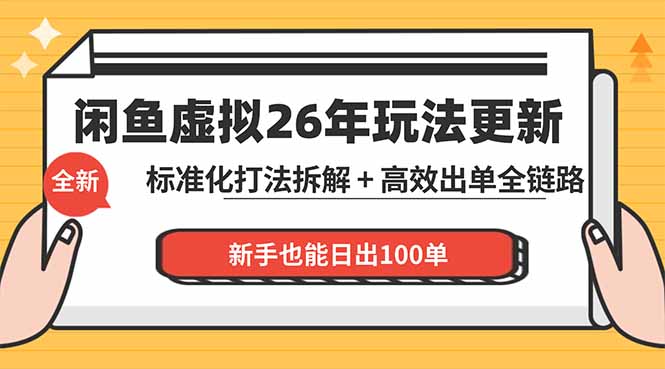 闲鱼虚拟从0到1系统化运营课程：标准化打法拆解 + 高效出单全链路教学，新手也能日出100单-克用笔记