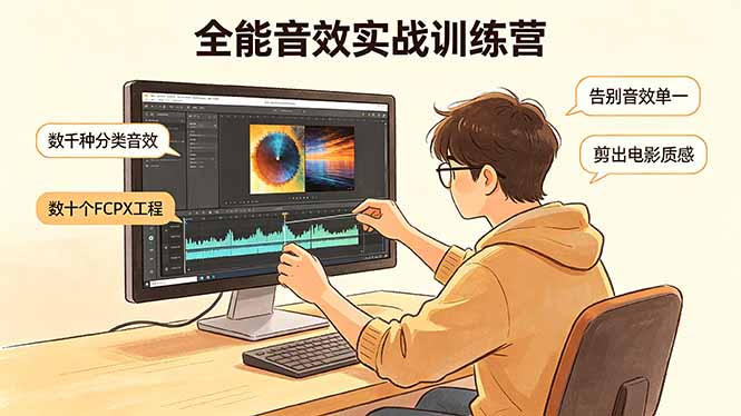 全能音效实战训练营：数千种分类音效+数十个FCPX工程，告别音效单一，剪出电影质感-克用笔记
