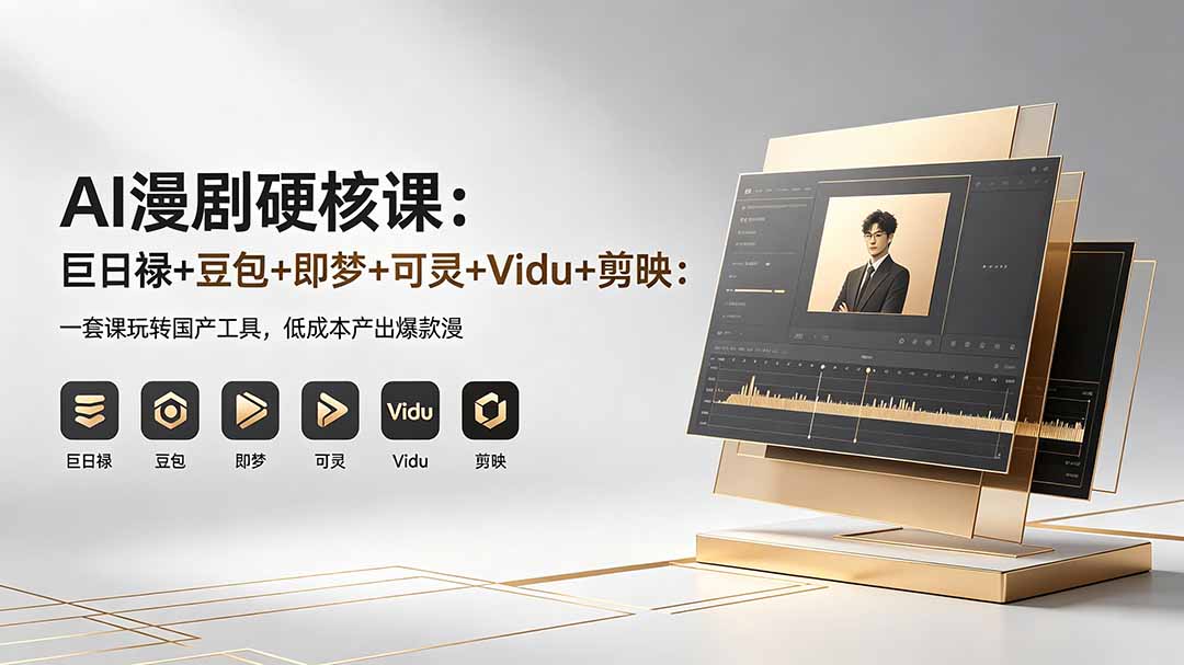 AI漫剧硬核课：巨日禄+豆包+即梦+可灵+Vidu+剪映：一套课玩转国产工具，低成本产出爆款漫剧-克用笔记