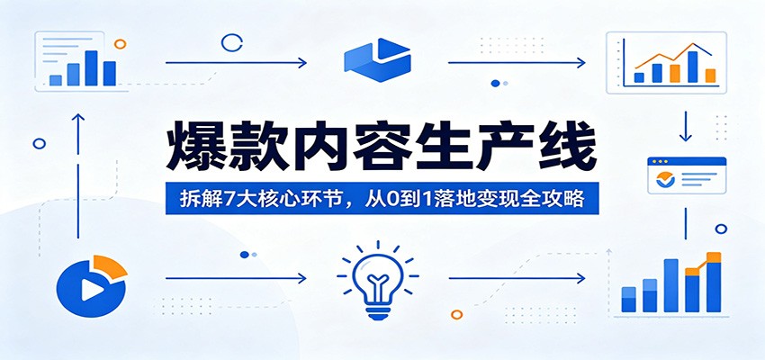 爆款内容生产线：拆解7大核心环节，从0到1落地变现全攻略-克用笔记