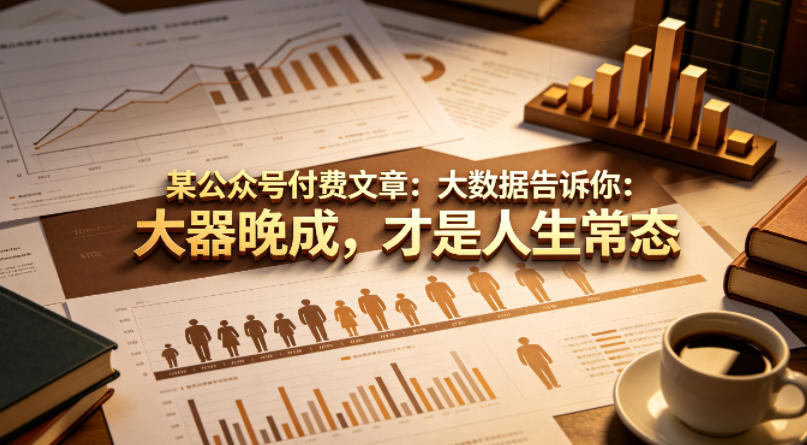 某公众号付费文章：大数据告诉你：大器晚成，才是人生常态-克用笔记