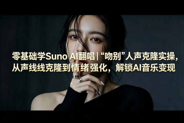 零基础学Suno AI翻唱｜《吻别》人声克隆实操，从声线克隆到情绪强化，解锁AI音乐变现-克用笔记
