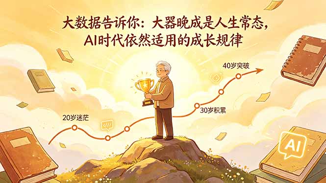 付费文章：大数据告诉你：大器晚成是人生常态，AI 时代依然适用的成长规律-克用笔记