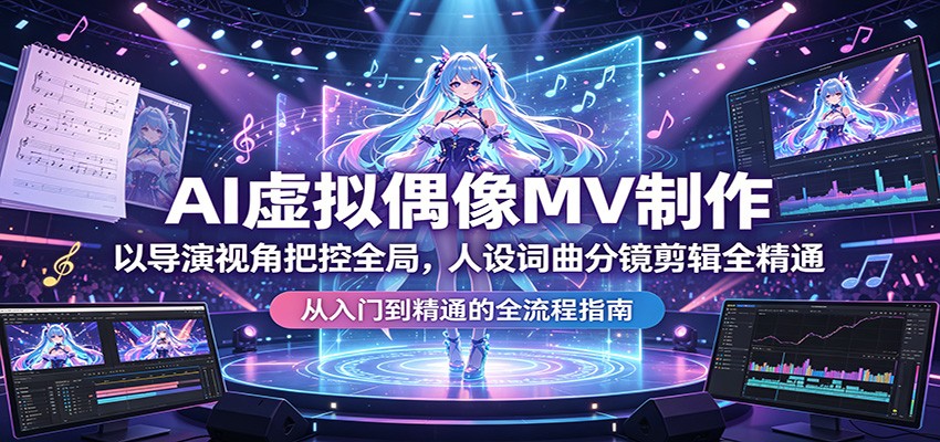 AI虚拟偶像MV制作：以导演视角把控全局，人设词曲分镜剪辑全精通-克用笔记