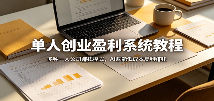 单人创业盈利系统教程：多种一人公司赚钱模式，AI赋能低成本复利赚钱-克用笔记