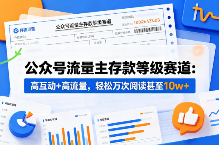 公众号流量主之存款等级赛道，高互动+高流量，轻松达到万次阅读，甚至10w+-克用笔记