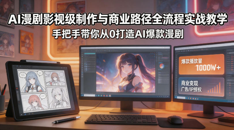 AI漫剧影视级制作与商业路径全流程实战教学，手带你从0打造AI爆款漫剧-克用笔记