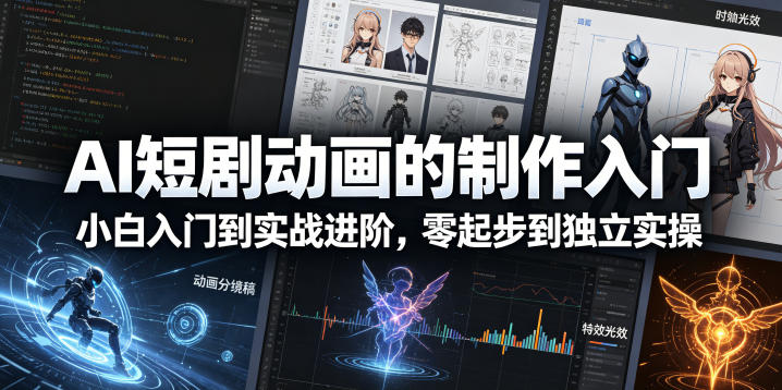 AI短剧动画的制作入门，小白入门到实战进阶，零起步到独立实操-克用笔记