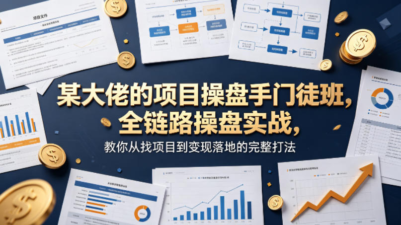 某大佬的项目操盘手门徒班，全链路操盘实战，教你从找项目到变现落地的完整打法-克用笔记