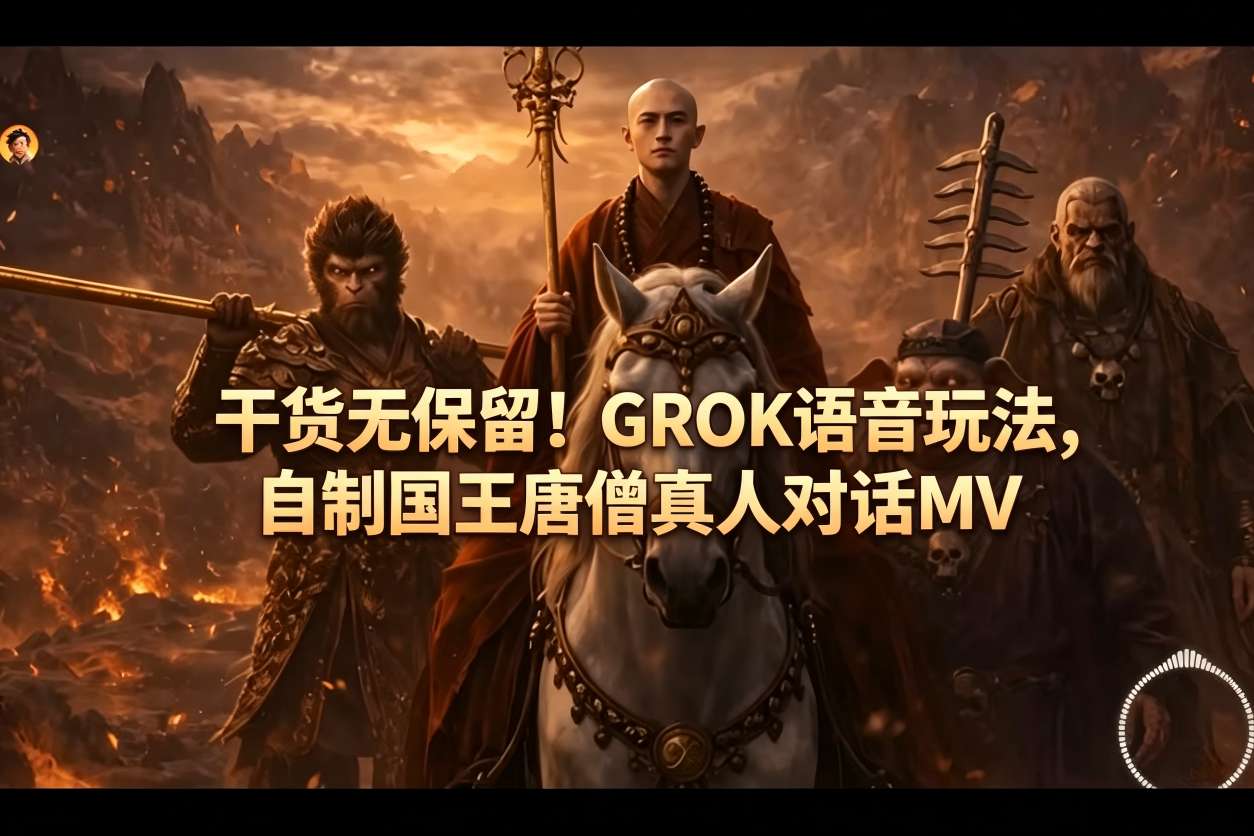 干货无保留！GROK语音玩法，自制国王唐僧真人对话MV-克用笔记