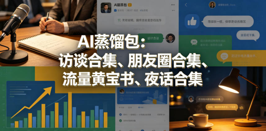 AI蒸馏包：访谈合集、朋友圈合集、流量黄宝书、夜话合集【文档】-克用笔记